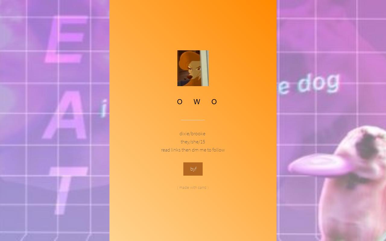 Carrd profile picture for @dixie